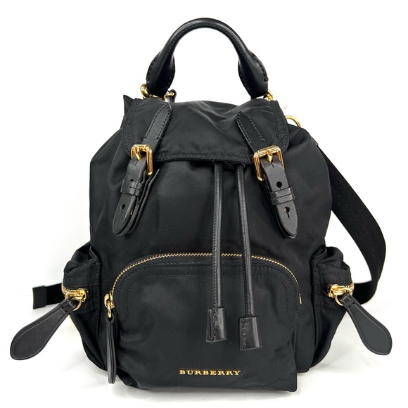 Burberry Crossbody Rucksack Black Nylon Logo Backpack - Picture 2 of 16